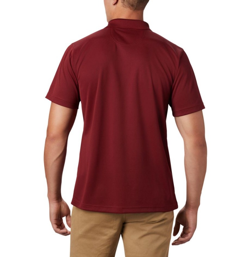 Red Columbia Utilizer Men's Polo Shirt | 50471CSAY