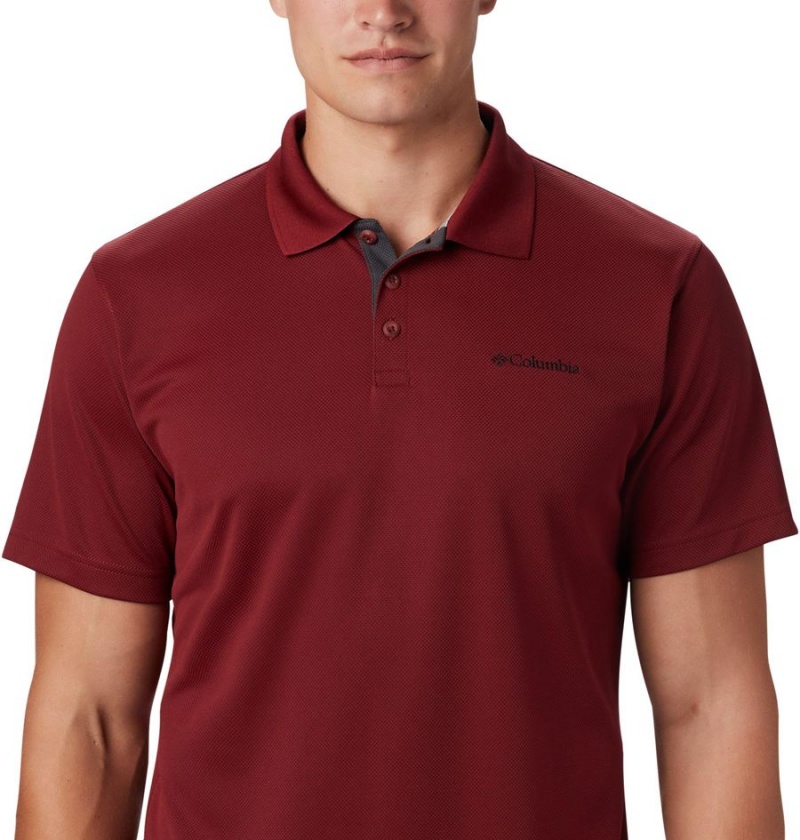 Red Columbia Utilizer Men's Polo Shirt | 50471CSAY