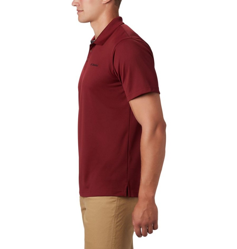 Red Columbia Utilizer Men's Polo Shirt | 50471CSAY