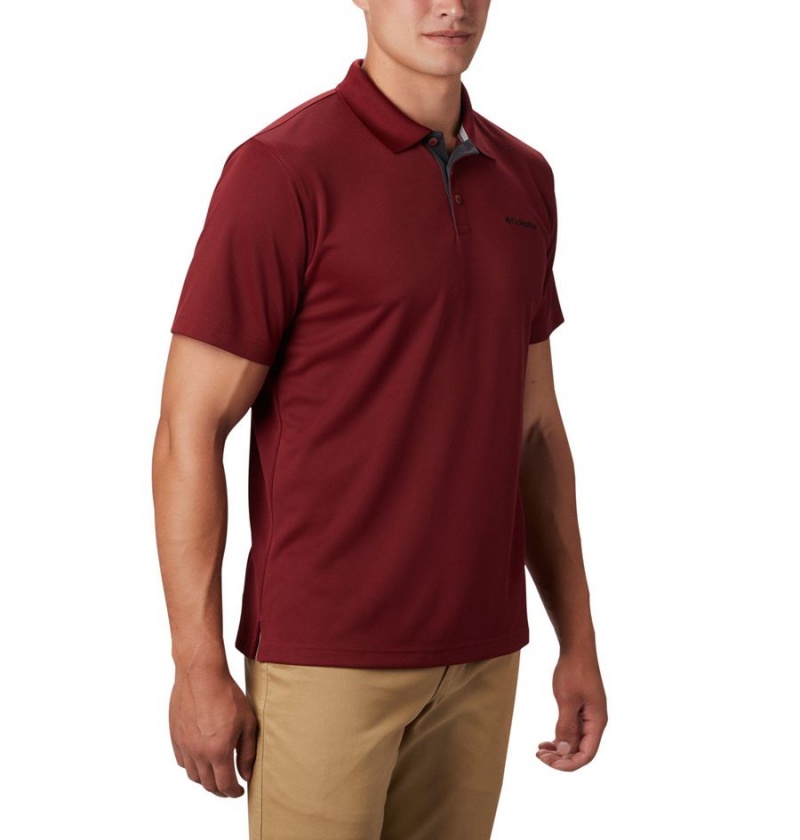 Red Columbia Utilizer Men's Polo Shirt | 50471CSAY