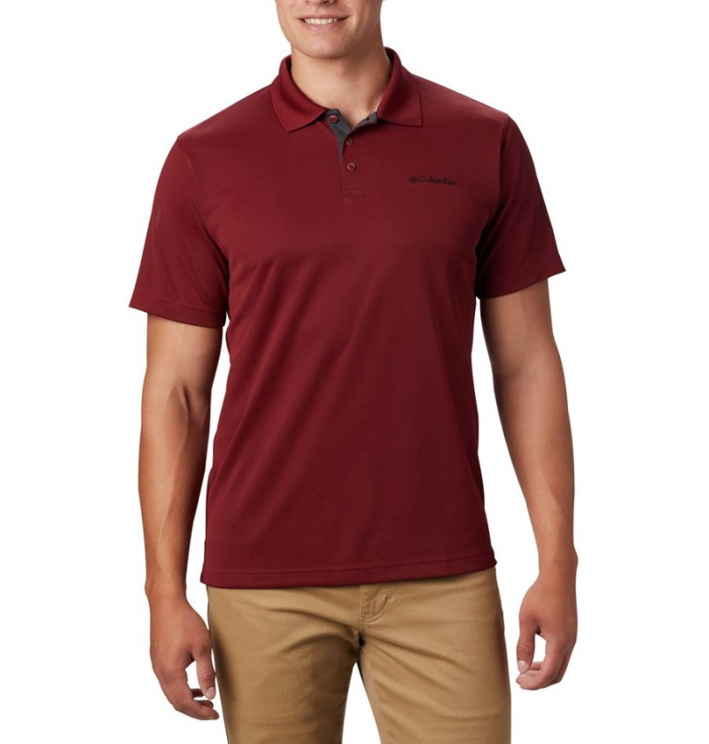 Red Columbia Utilizer Men\'s Polo Shirt | 50471CSAY