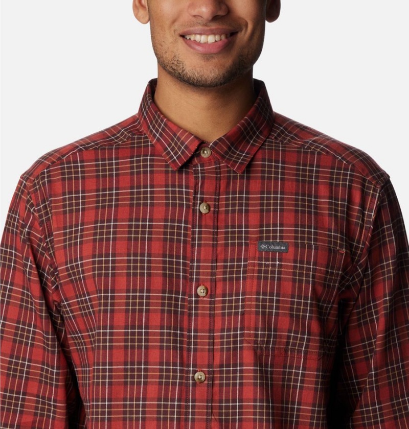 Red Columbia Vapor Ridge III Long Sleeve Men's Shirt | 89247ZSNI