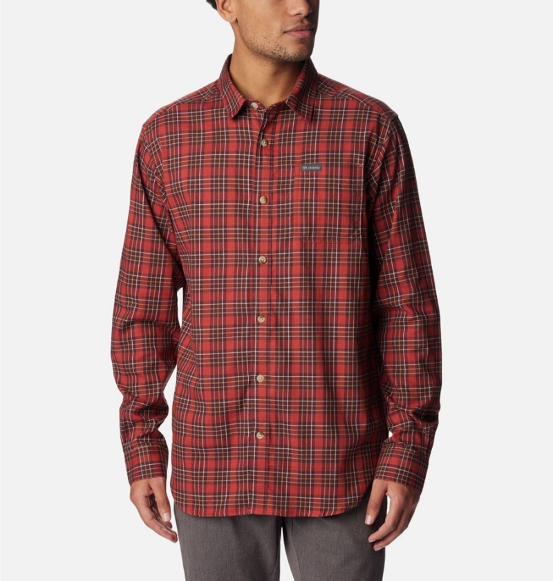 Red Columbia Vapor Ridge III Long Sleeve Men's Shirt | 89247ZSNI