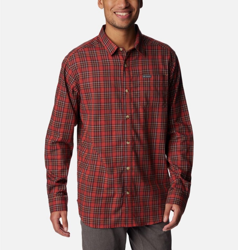 Red Columbia Vapor Ridge III Long Sleeve Men\'s Shirt | 89247ZSNI