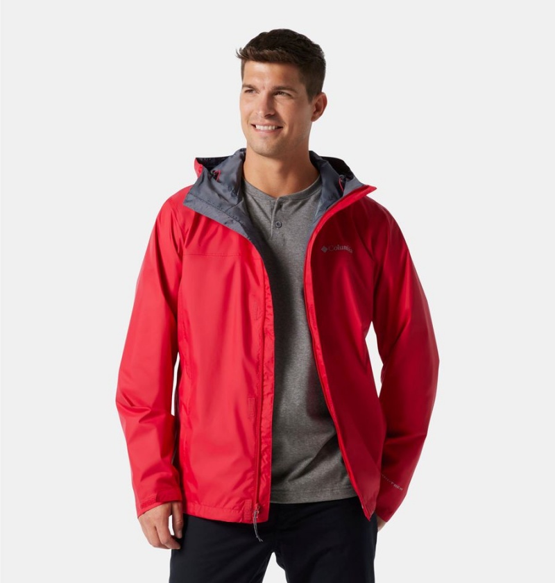 Red Columbia Watertight II Men's Rain Jacket | 17426FBTR