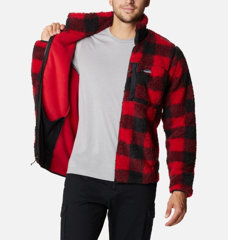 Red Columbia Winter Pass Printed Men's Fleece Jacket | 56472GEYC