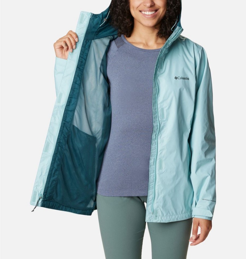 Turquoise Columbia Arcadia II Women's Rain Jacket | 82359EMTC