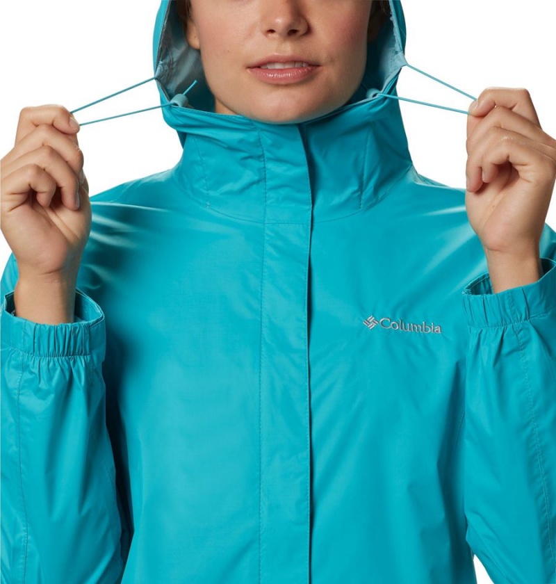 Turquoise Columbia Arcadia II Women's Rain Jacket | 29673NFGC