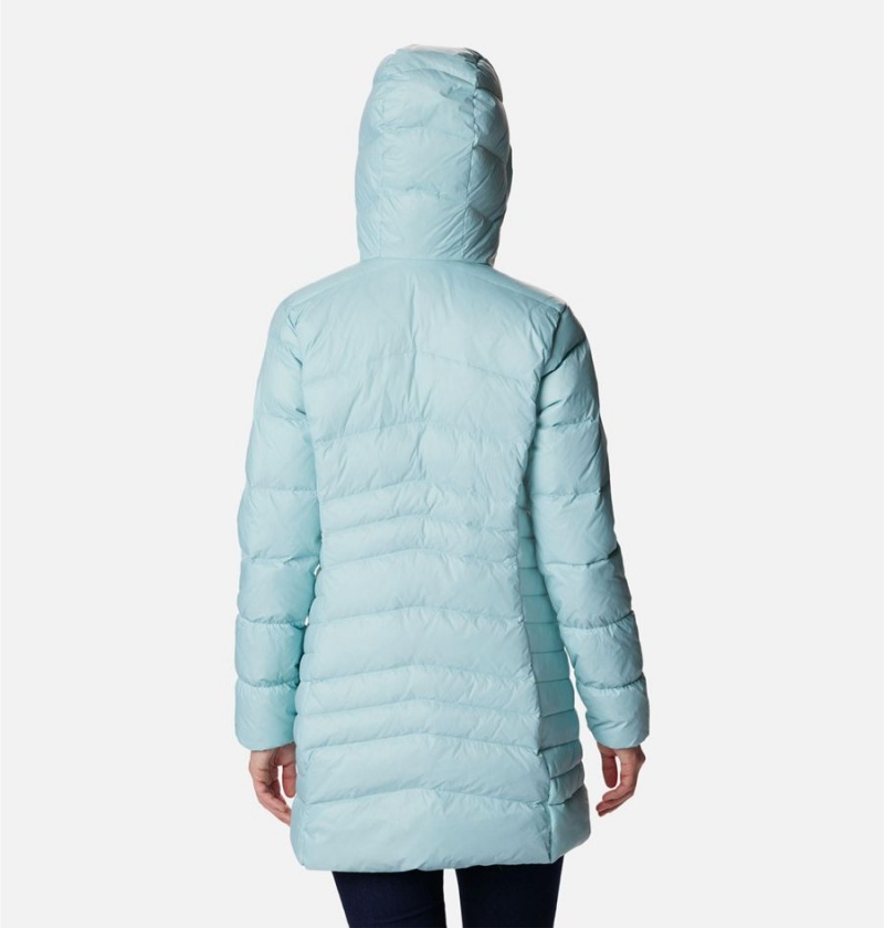 Turquoise Columbia Autumn Park Hooded Mid Women's Puffer Jacket | 69318FMDU