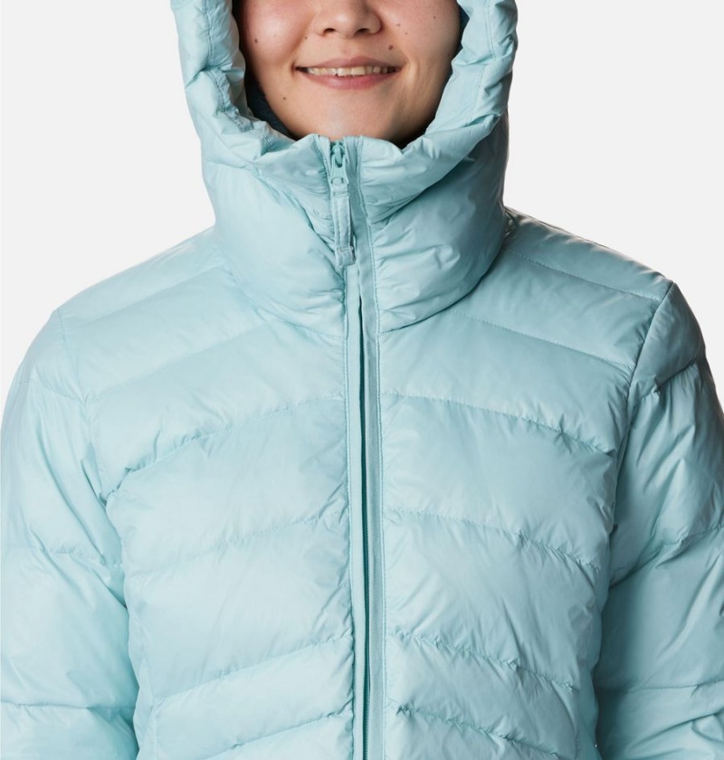 Turquoise Columbia Autumn Park Hooded Mid Women's Puffer Jacket | 69318FMDU