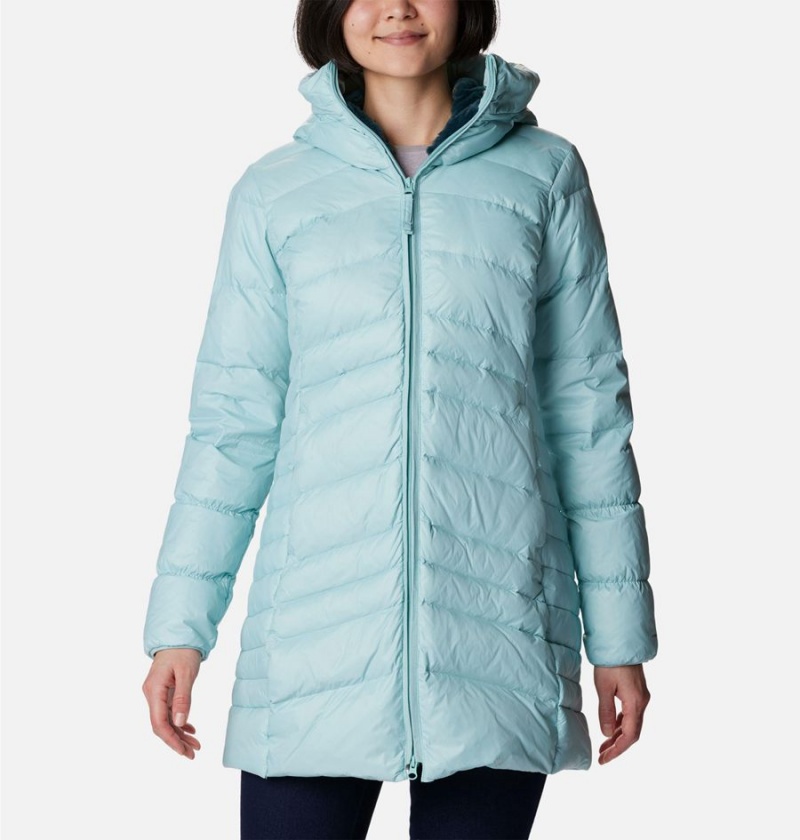 Turquoise Columbia Autumn Park Hooded Mid Women\'s Puffer Jacket | 69318FMDU