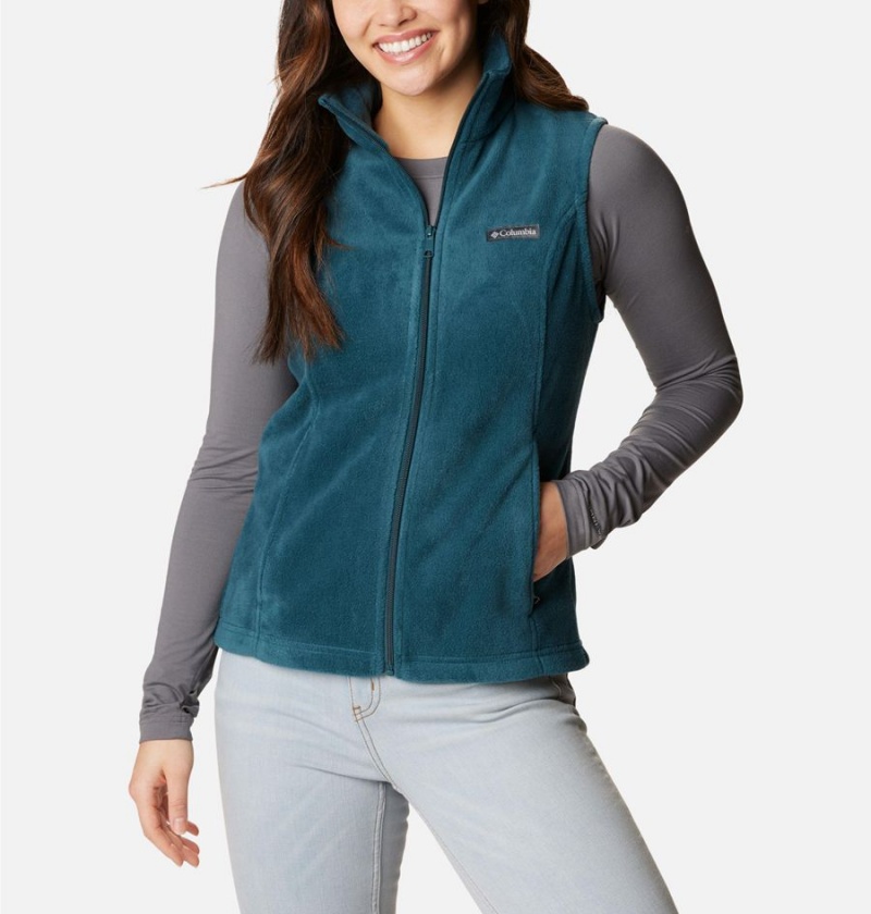 Turquoise Columbia Benton Springs Fleece Women\'s Vest | 57689KNDV