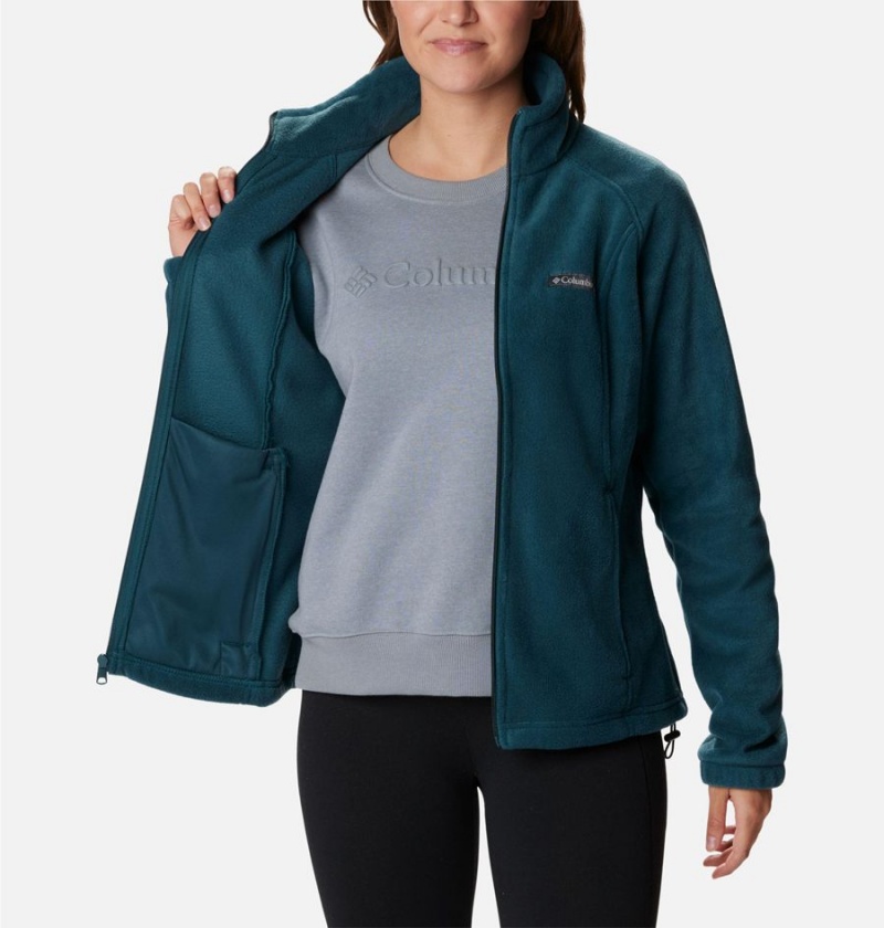 Turquoise Columbia Benton Springs Full Zip Women's Fleece Jacket | 91028EOUS