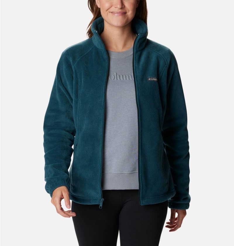 Turquoise Columbia Benton Springs Full Zip Women's Fleece Jacket | 91028EOUS