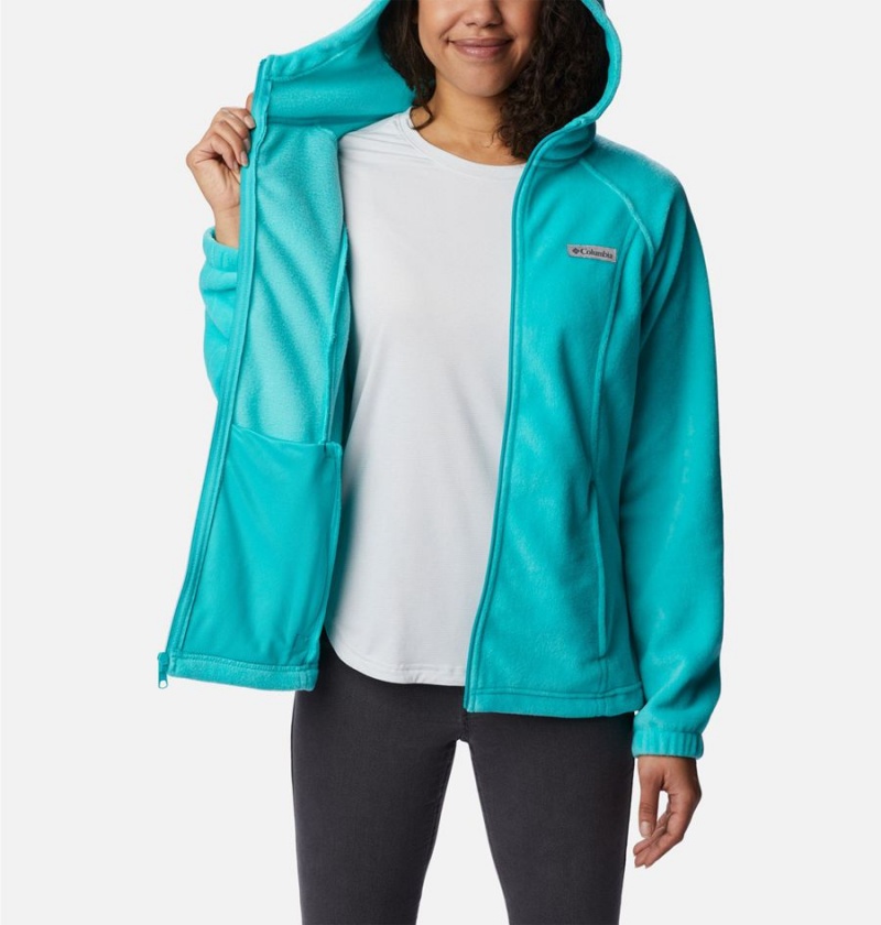 Turquoise Columbia Benton Springs Full Zip Hoodie Women's Fleece Jacket | 08756DZMF