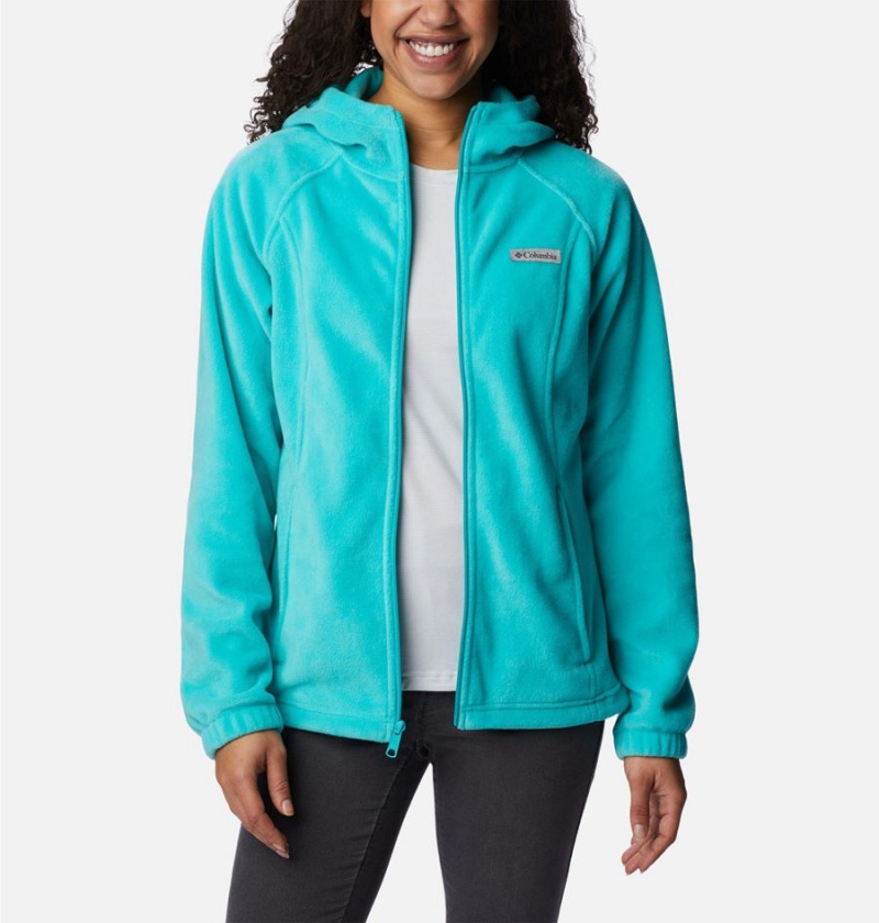 Turquoise Columbia Benton Springs Full Zip Hoodie Women's Fleece Jacket | 08756DZMF