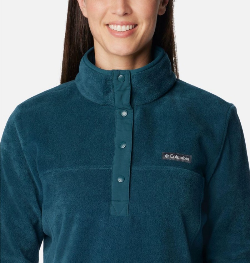 Turquoise Columbia Benton Springs Half Snap Fleece Women's Pullover | 86912DXTR