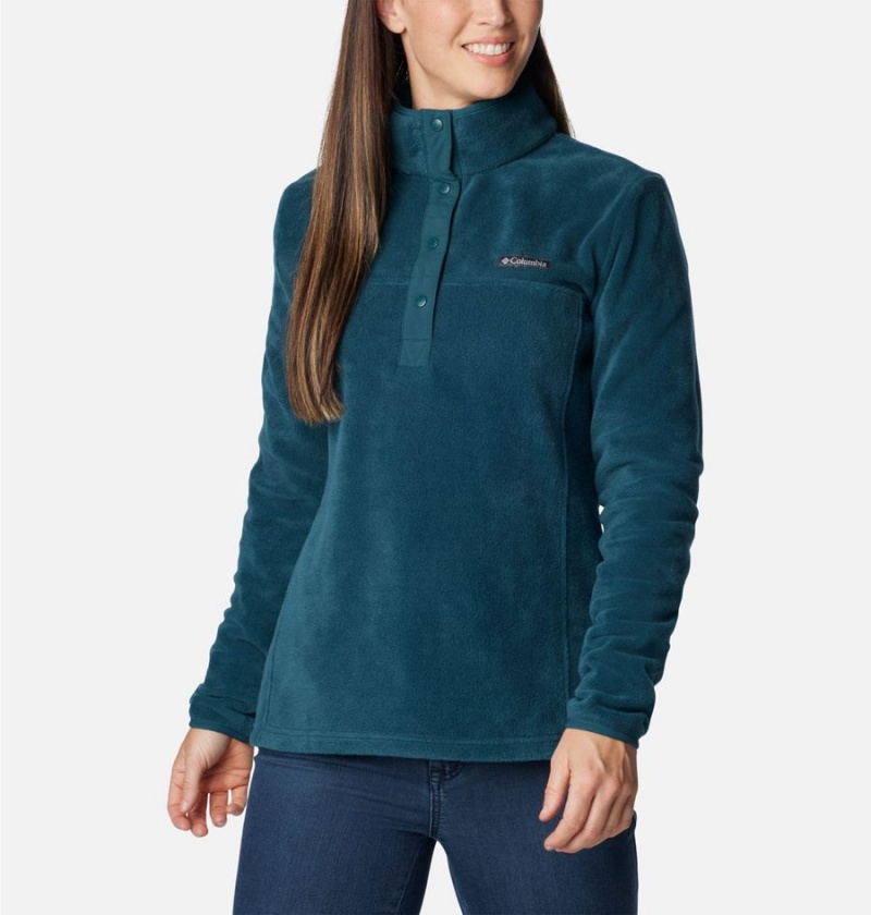 Turquoise Columbia Benton Springs Half Snap Fleece Women's Pullover | 86912DXTR