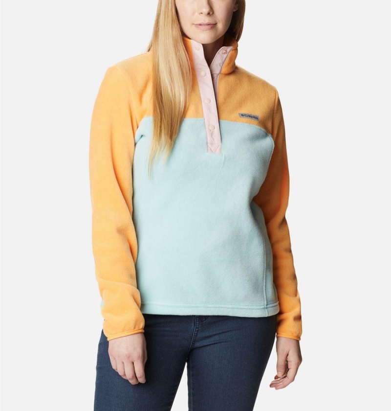 Turquoise Columbia Benton Springs Half Snap Fleece Women's Pullover | 36920FSHY