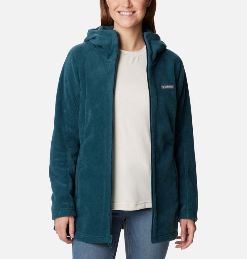 Turquoise Columbia Benton Springs II Long Hoodie Women's Fleece Jacket | 81697LAVZ