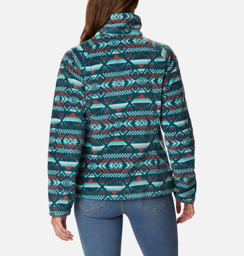 Turquoise Columbia Benton Springs Printed Full Zip Women's Fleece Jacket | 70851PIGS