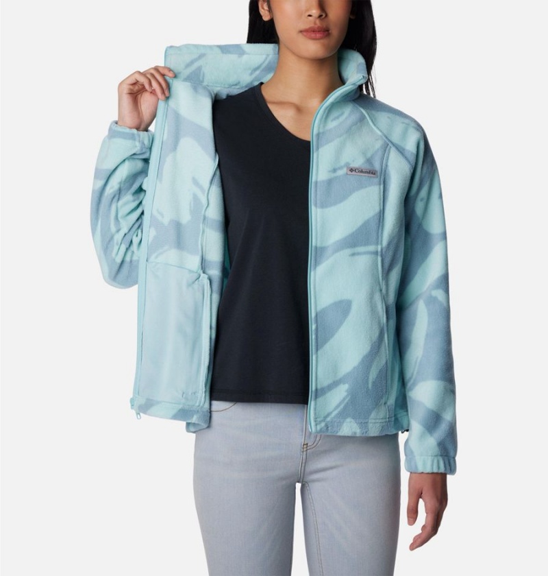 Turquoise Columbia Benton Springs Printed Full Zip Women's Fleece Jacket | 21374DYRF