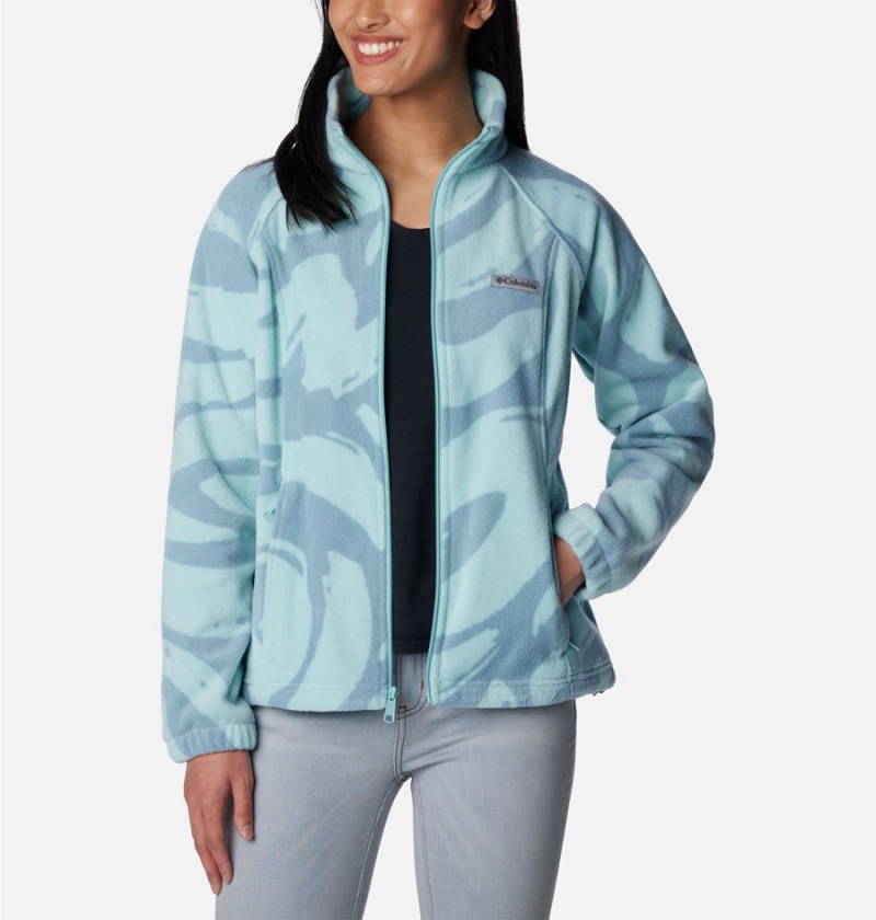 Turquoise Columbia Benton Springs Printed Full Zip Women's Fleece Jacket | 21374DYRF