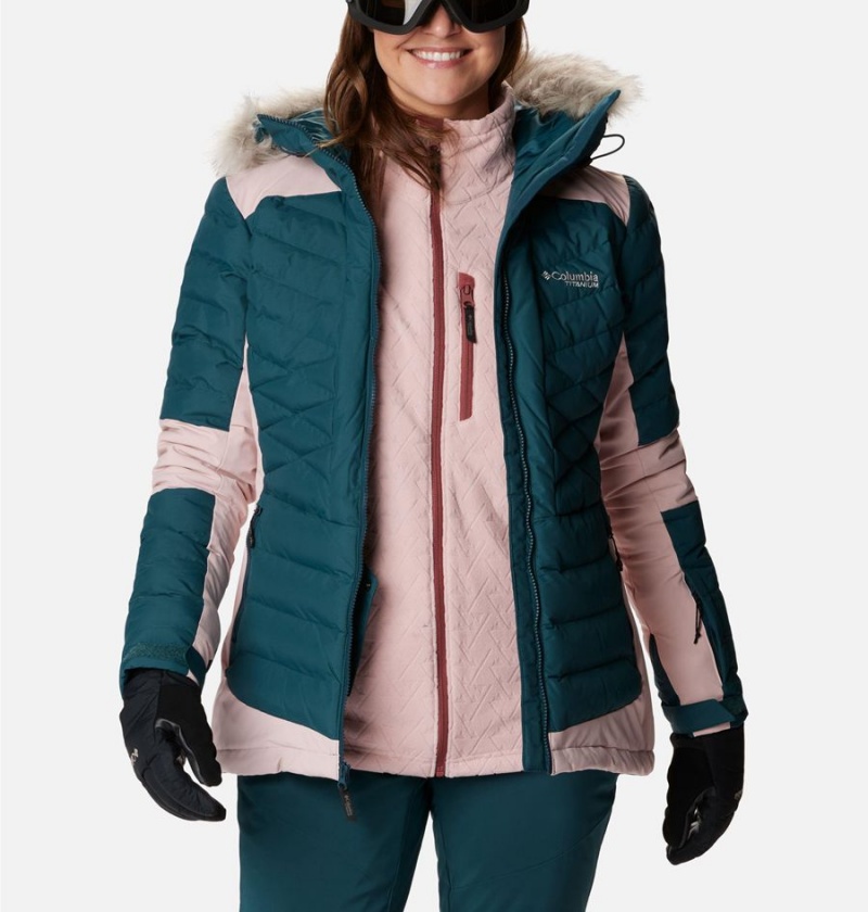 Turquoise Columbia Bird Mountain II Insulated Women's Puffer Jacket | 84012ZAON