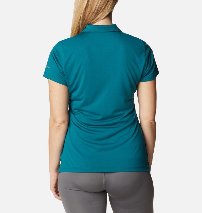 Turquoise Columbia Birdie Golf Polo Women's T-Shirt | 08629LDKZ