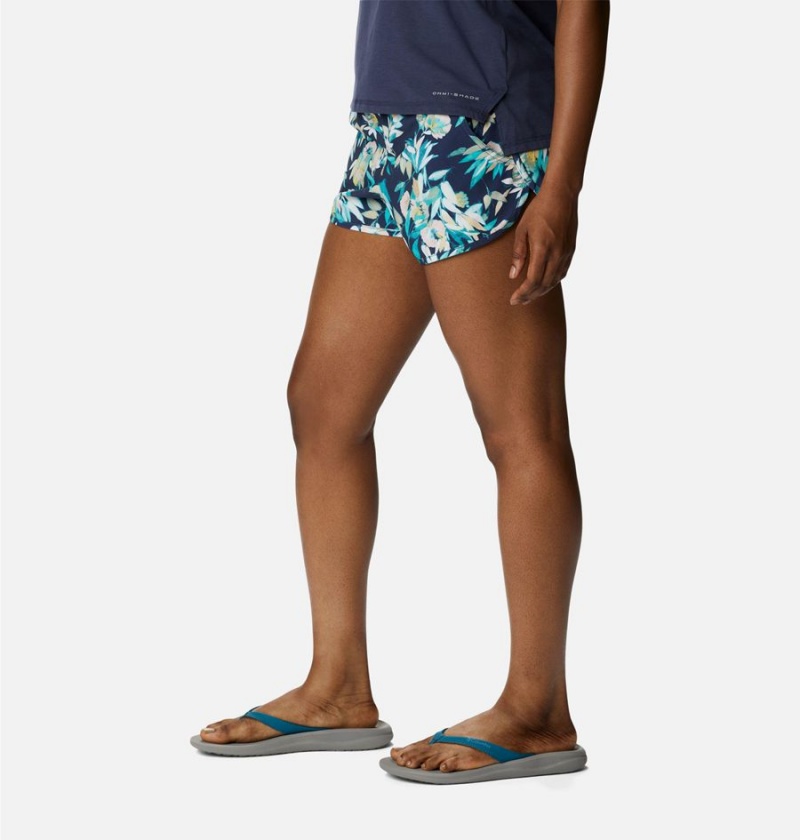 Turquoise Columbia Bogata Bay Stretch Printed Women's Shorts | 32948TMYF