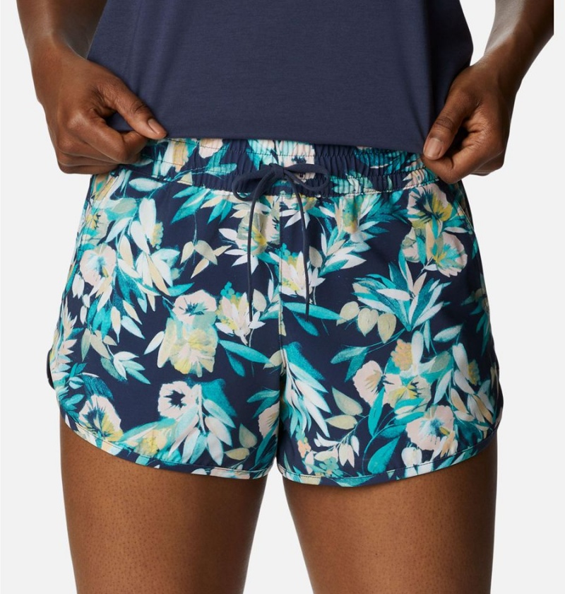 Turquoise Columbia Bogata Bay Stretch Printed Women's Shorts | 32948TMYF