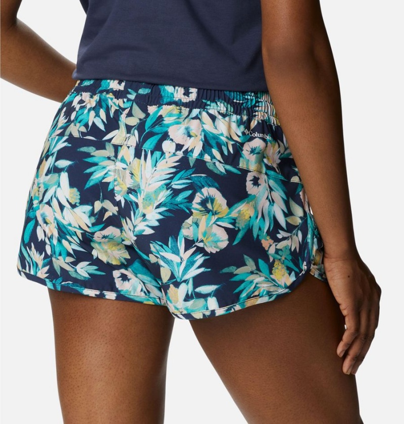 Turquoise Columbia Bogata Bay Stretch Printed Women's Shorts | 32948TMYF