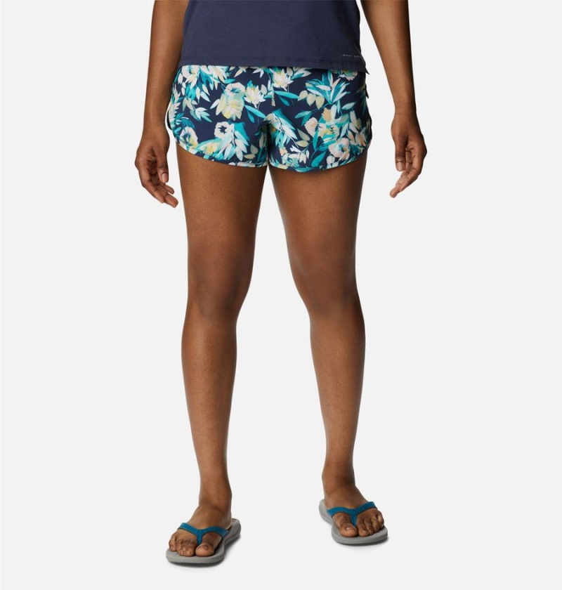 Turquoise Columbia Bogata Bay Stretch Printed Women\'s Shorts | 32948TMYF