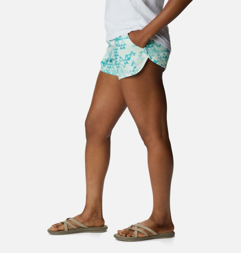 Turquoise Columbia Bogata Bay Stretch Printed Women's Shorts | 36714MNAL