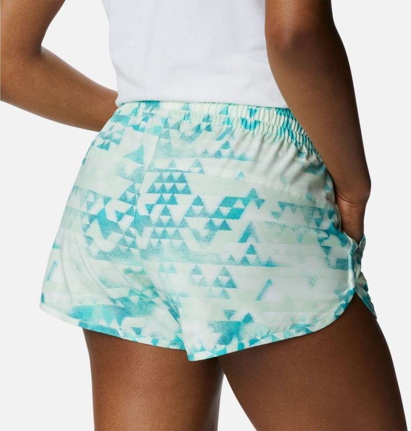 Turquoise Columbia Bogata Bay Stretch Printed Women's Shorts | 36714MNAL