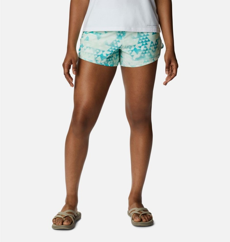 Turquoise Columbia Bogata Bay Stretch Printed Women\'s Shorts | 36714MNAL