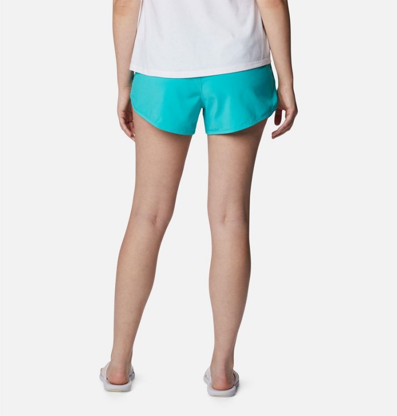 Turquoise Columbia Bogata Bay Stretch Women's Shorts | 54067UIZV