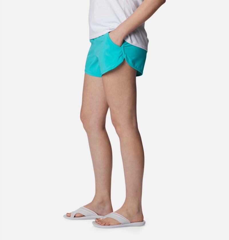 Turquoise Columbia Bogata Bay Stretch Women's Shorts | 54067UIZV