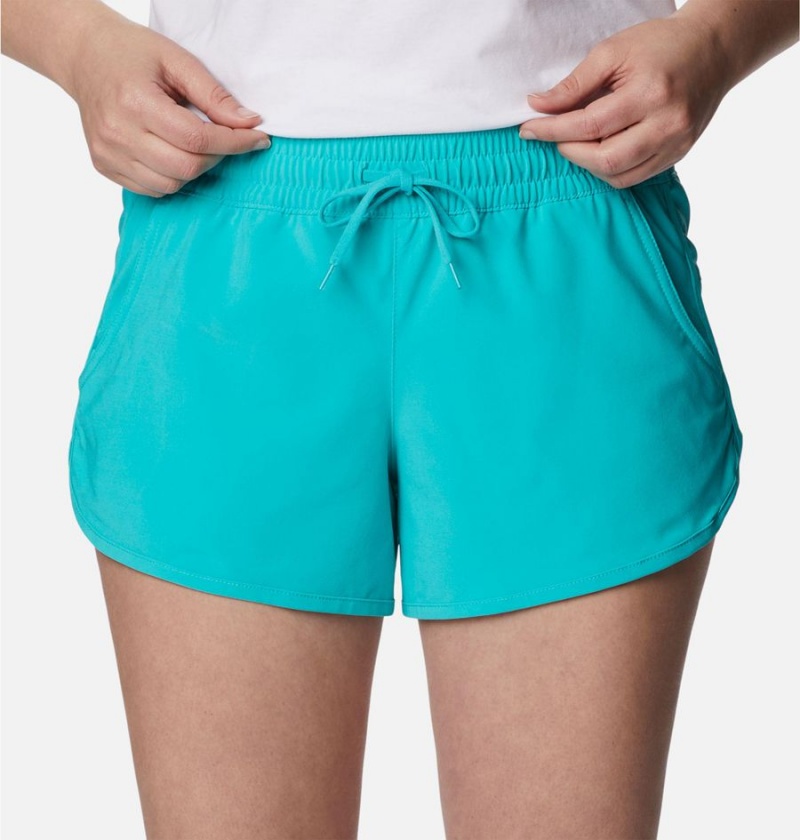 Turquoise Columbia Bogata Bay Stretch Women's Shorts | 54067UIZV