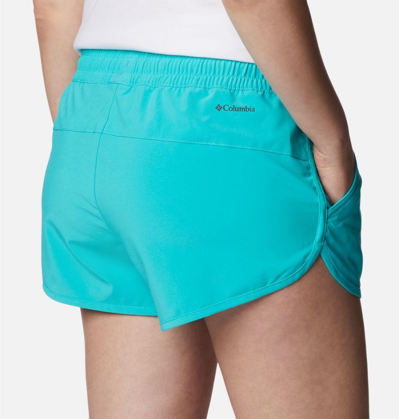 Turquoise Columbia Bogata Bay Stretch Women's Shorts | 54067UIZV