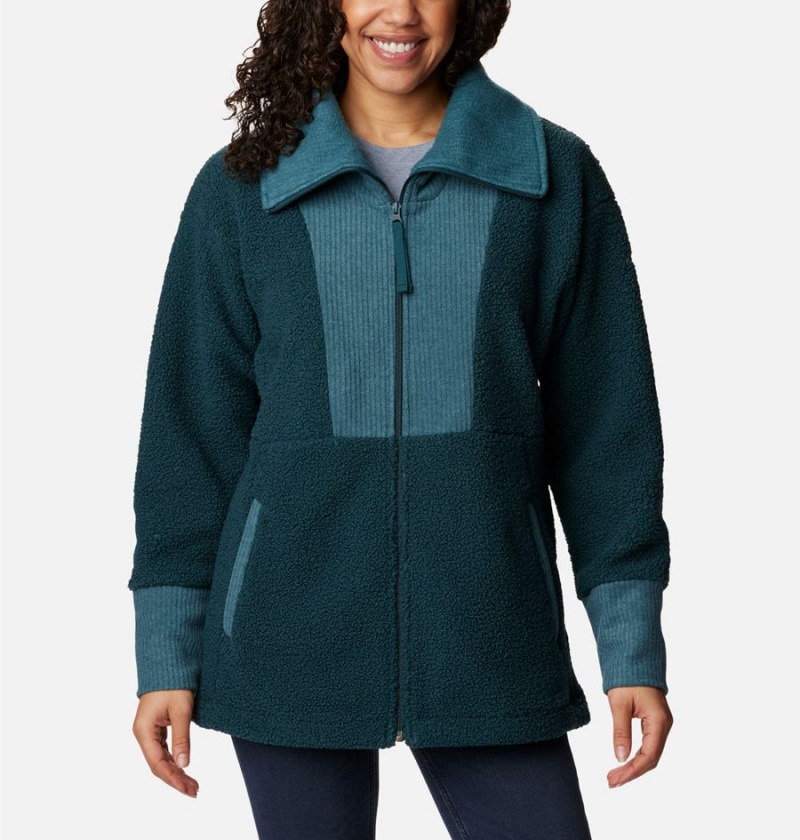 Turquoise Columbia Boundless Trek Full Zip Women\'s Fleece Jacket | 31465RBWT