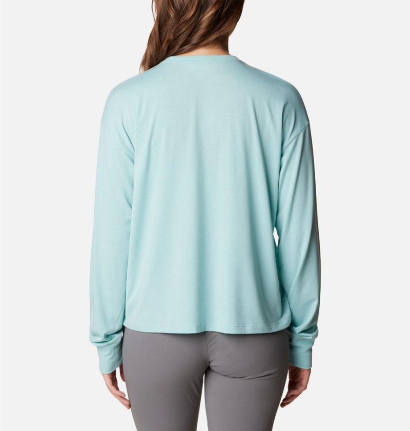 Turquoise Columbia Boundless Trek Long Sleeve Women's T-Shirt | 24796MEXV