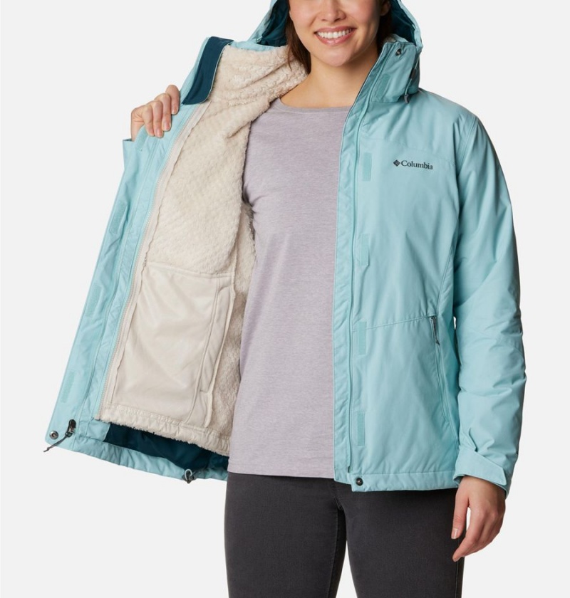 Turquoise Columbia Bugaboo II Fleece Interchange Women's Ski Jacket | 69712HBXK