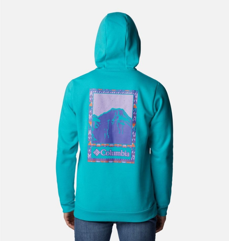 Turquoise Columbia CSC Graphic Men's Hoodie | 06582WHBI