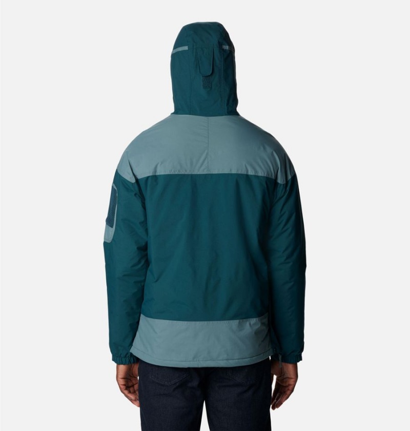 Turquoise Columbia Challenger Anorak Insulated Men's Puffer Jacket | 64392YOMW