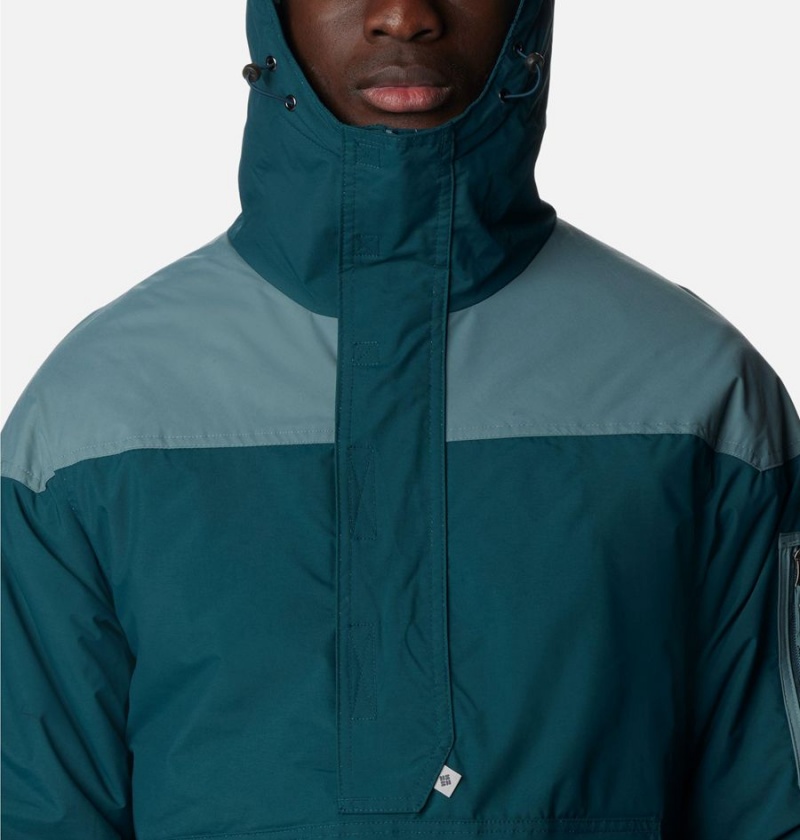 Turquoise Columbia Challenger Anorak Insulated Men's Puffer Jacket | 64392YOMW