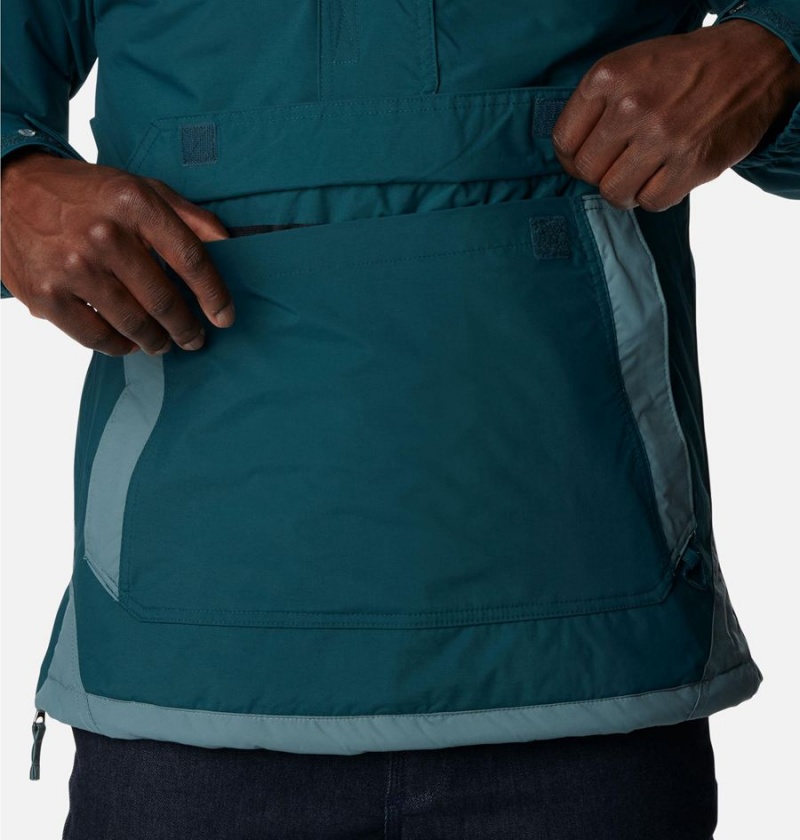 Turquoise Columbia Challenger Anorak Insulated Men's Puffer Jacket | 64392YOMW