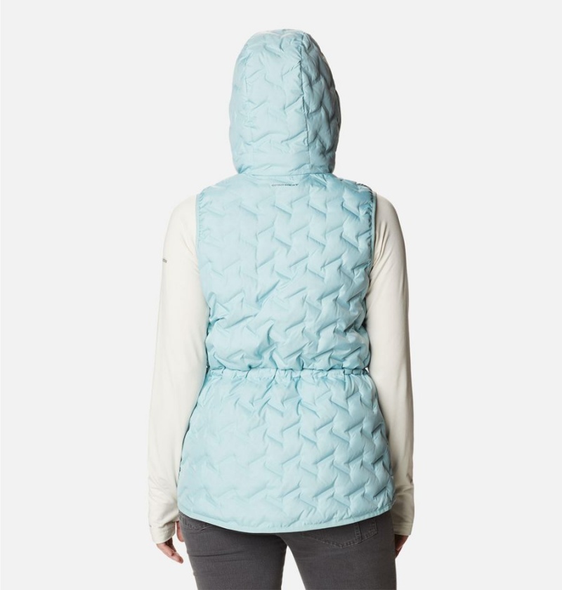 Turquoise Columbia Delta Ridge Hooded Women's Vest | 36504RHBJ