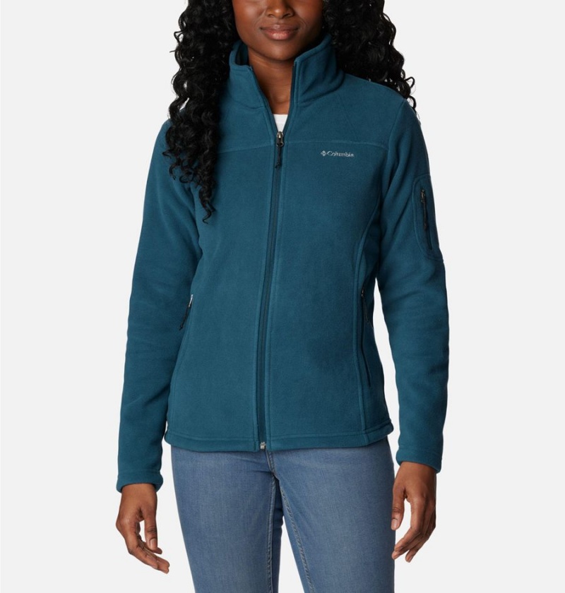 Turquoise Columbia Fast Trek II Women\'s Fleece Jacket | 61793NGCW