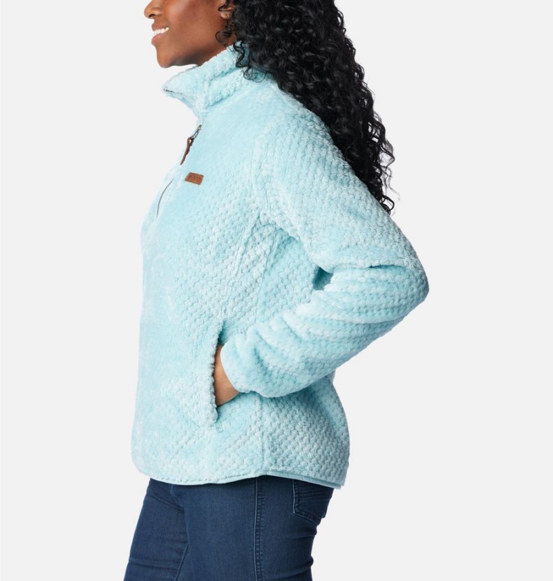 Turquoise Columbia Fire Side Quarter Zip Sherpa Fleece Women's Pullover | 09465OBNM